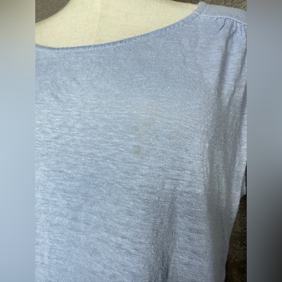 Joie Women’s 100% Linen Drop Shoulder Tee Top in Pastel Blue Sz Medium - Picture 11 of 11